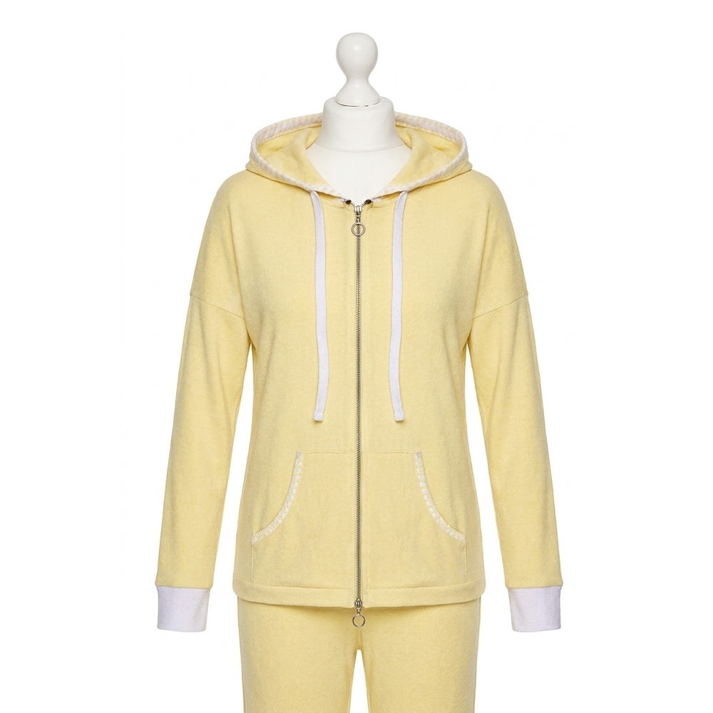 NEW FRENCH KYSS detail zip up hoodie in sun